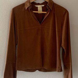 Vintage Max Studio Faux Suede Shirt